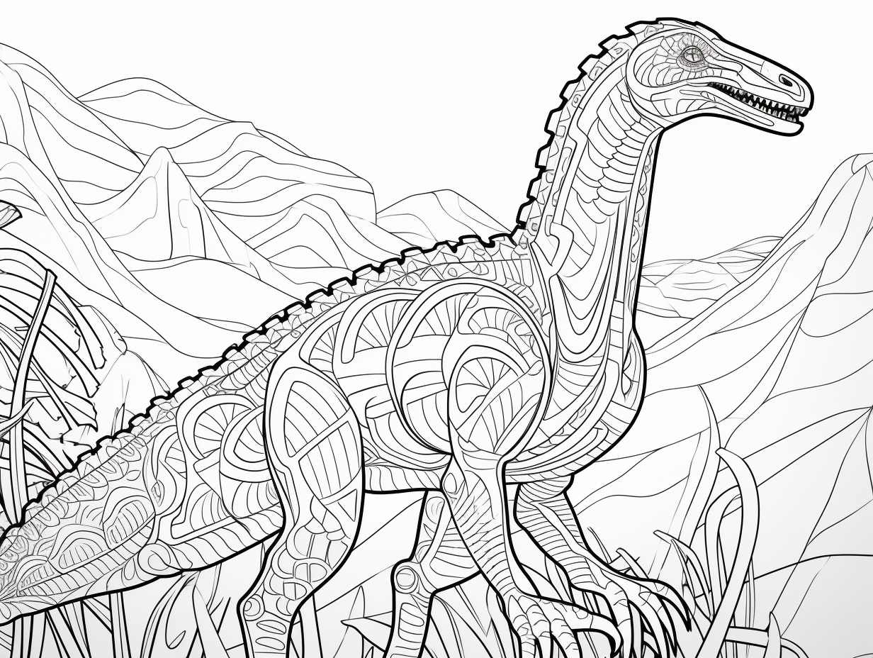 illustration of Ferocious yet artful velociraptor