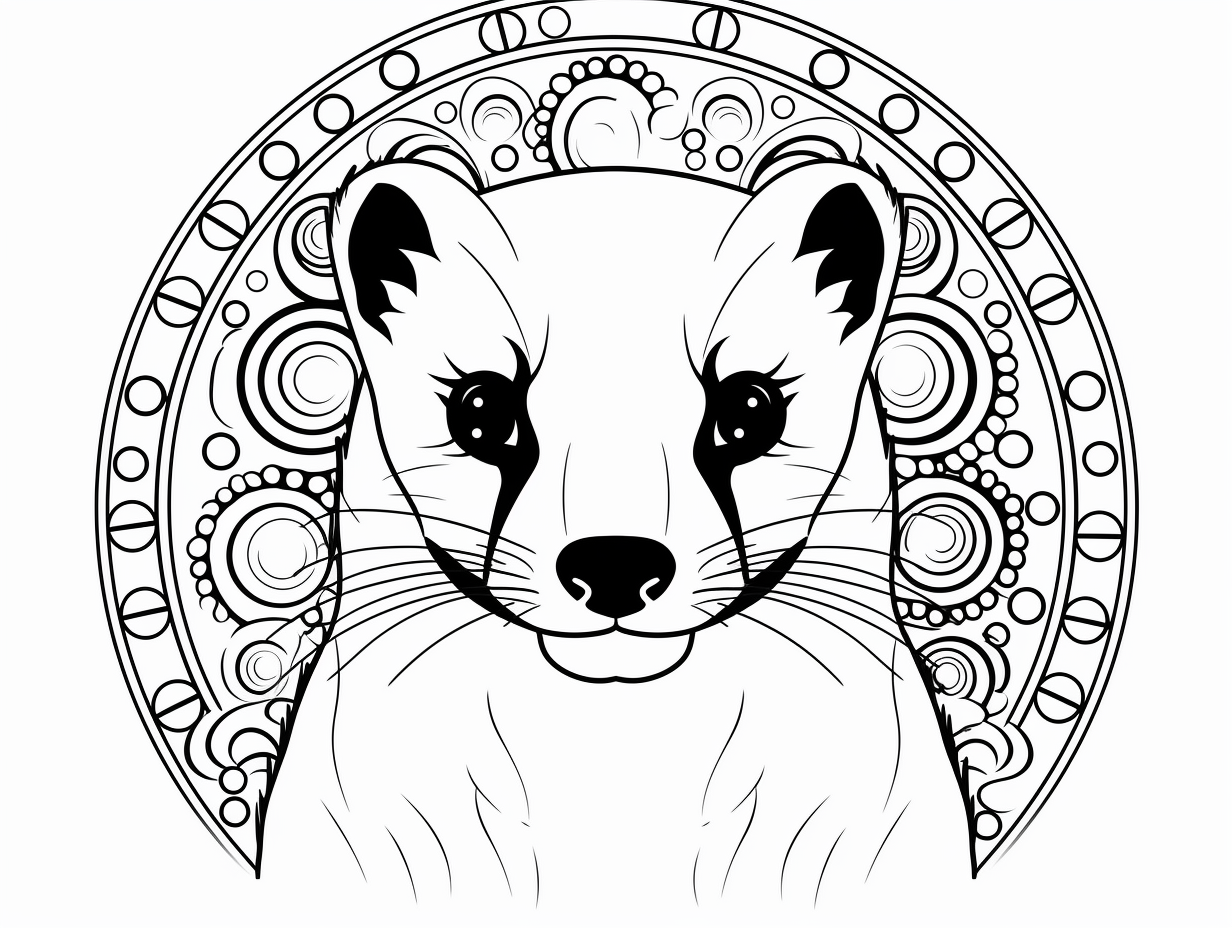 illustration of Ferret art for creative coloring