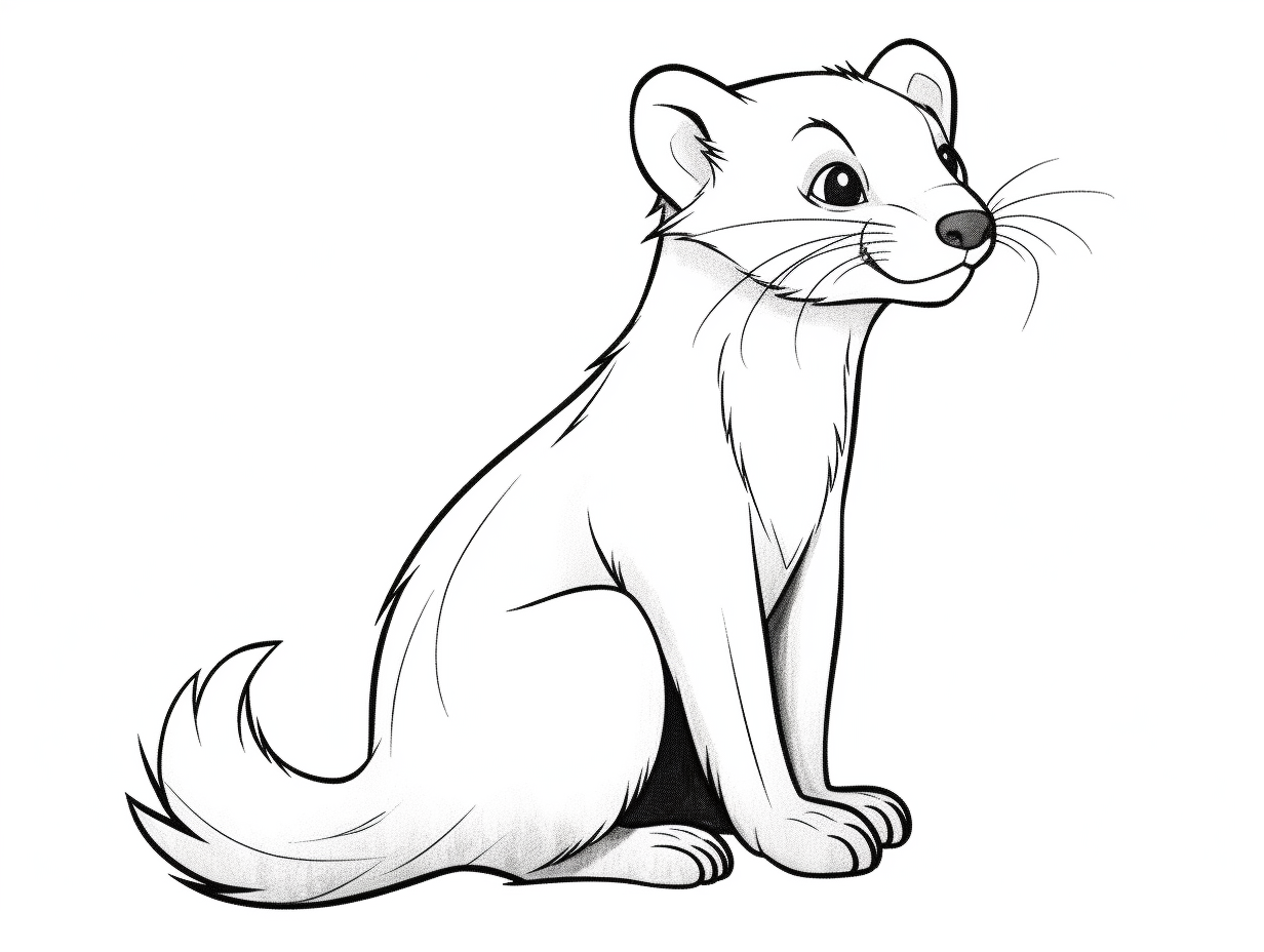 illustration of Ferret coloring activity