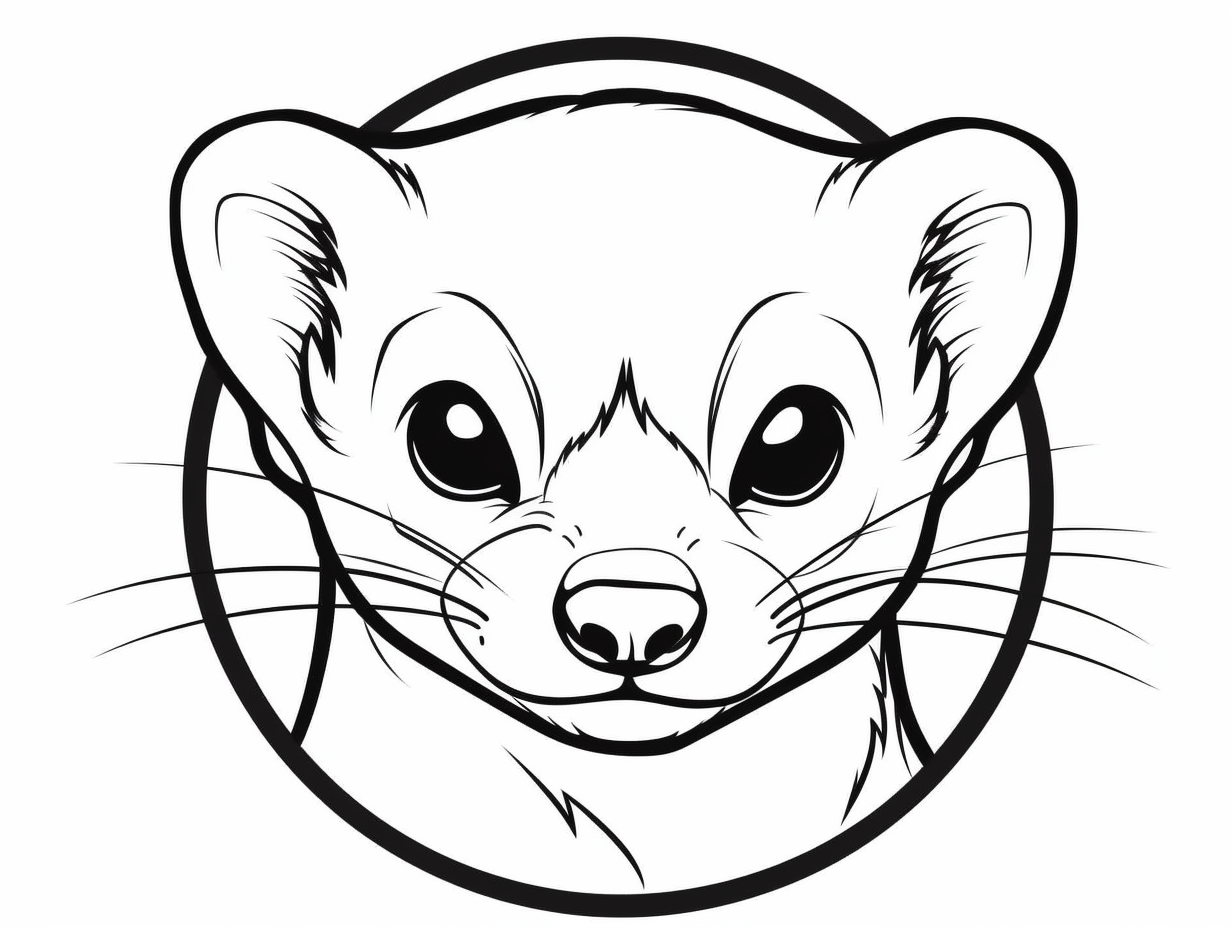 illustration of Ferret coloring for young artists