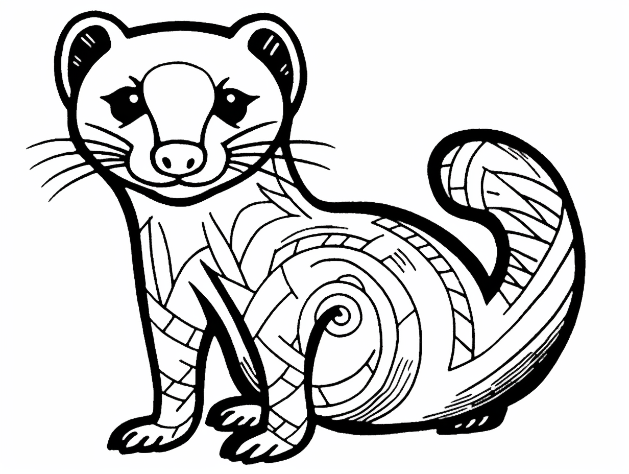 illustration of Ferret coloring page for kids