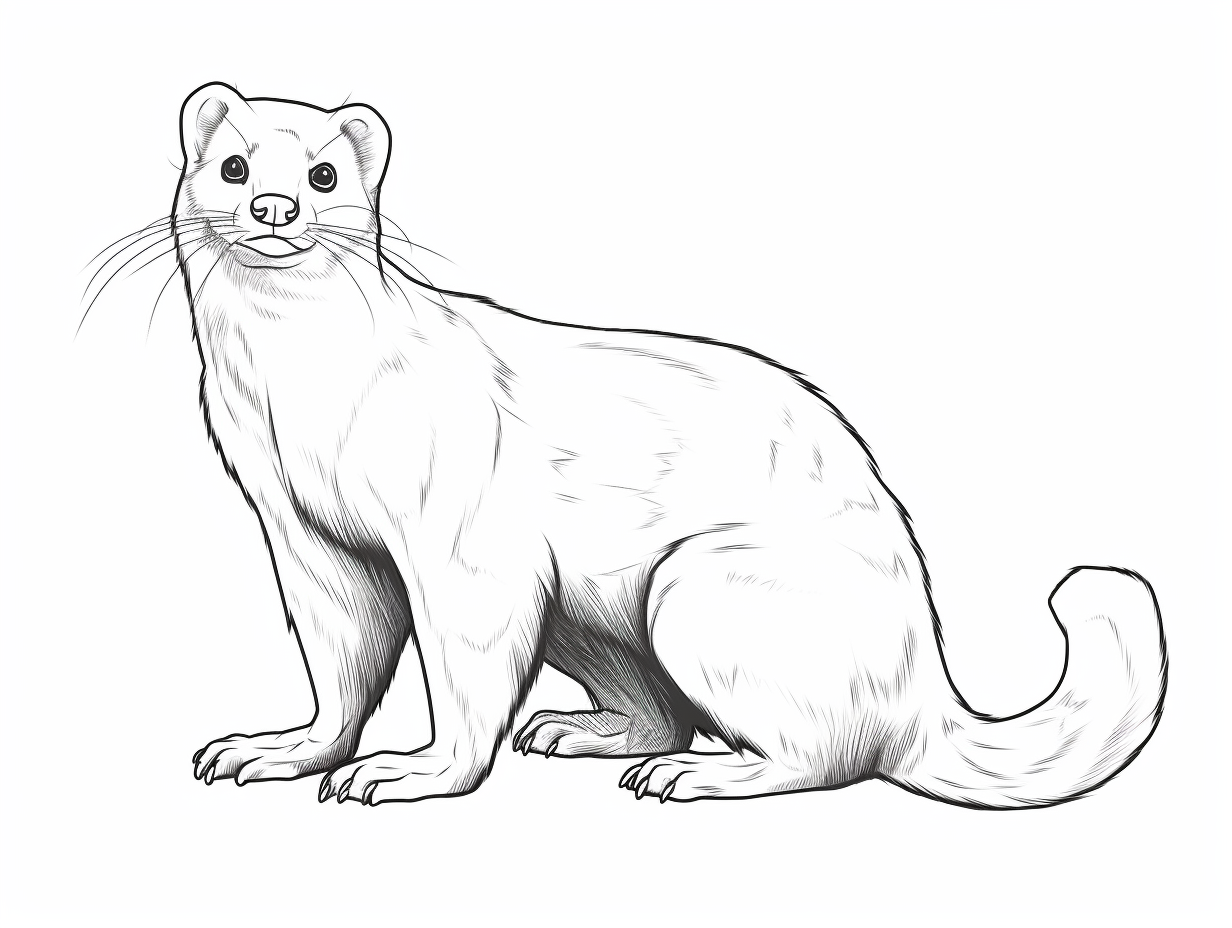 illustration of Ferret coloring sheet