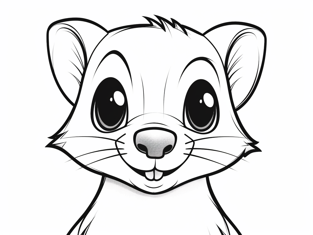 illustration of Ferret picture for coloring