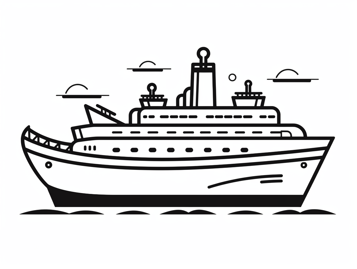 illustration of Ferry-boat coloring adventure