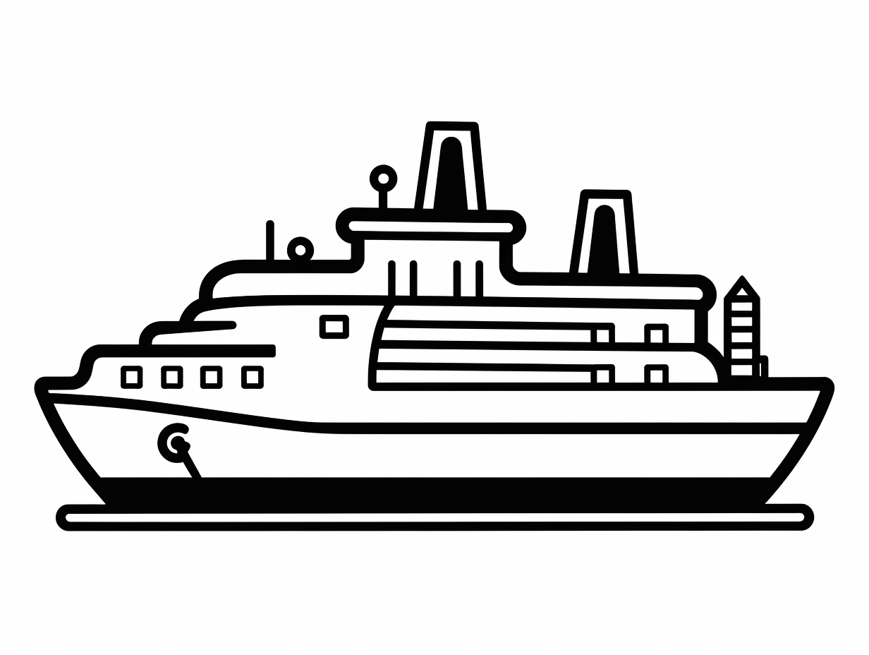 illustration of Ferry-boat coloring page for download