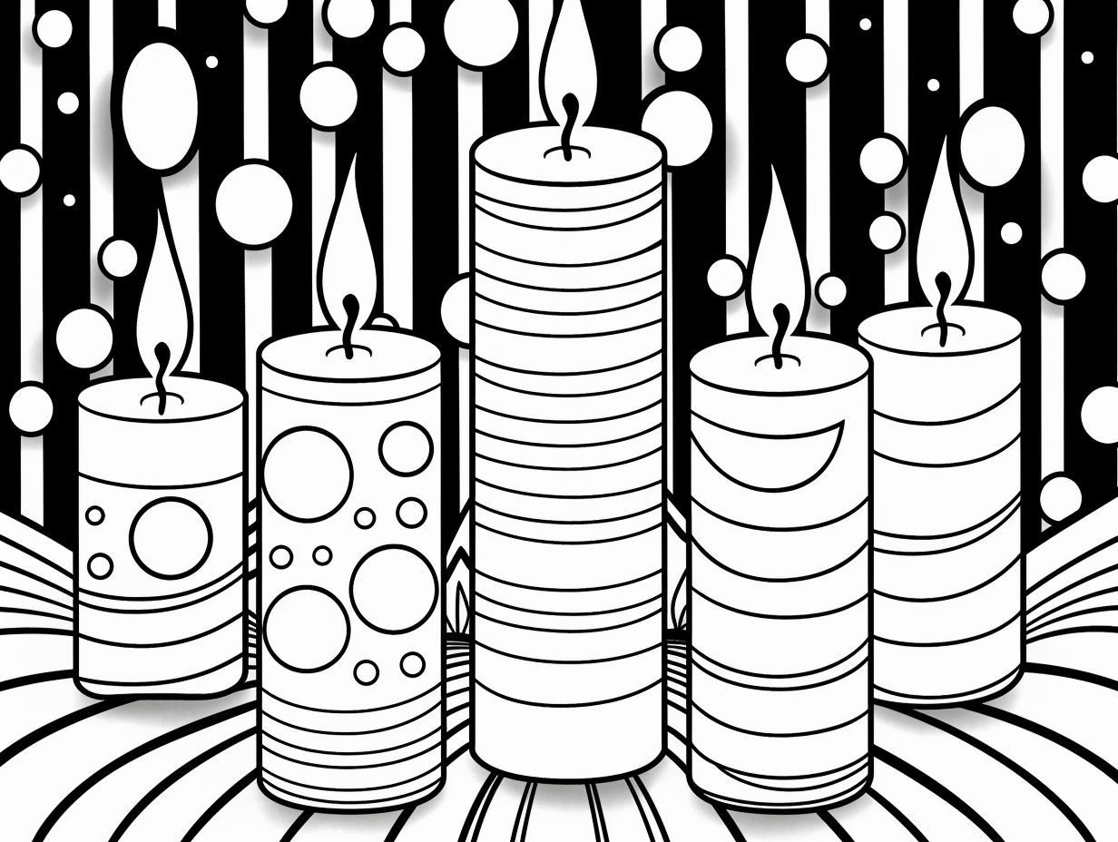 illustration of Festive birthday candle coloring