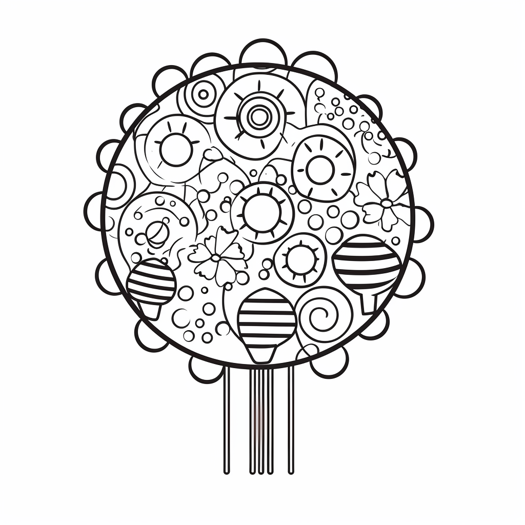 illustration of Festive cake pop coloring page