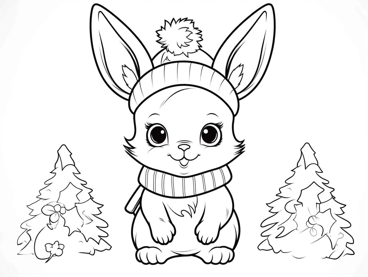 illustration of Festive Christmas bunny