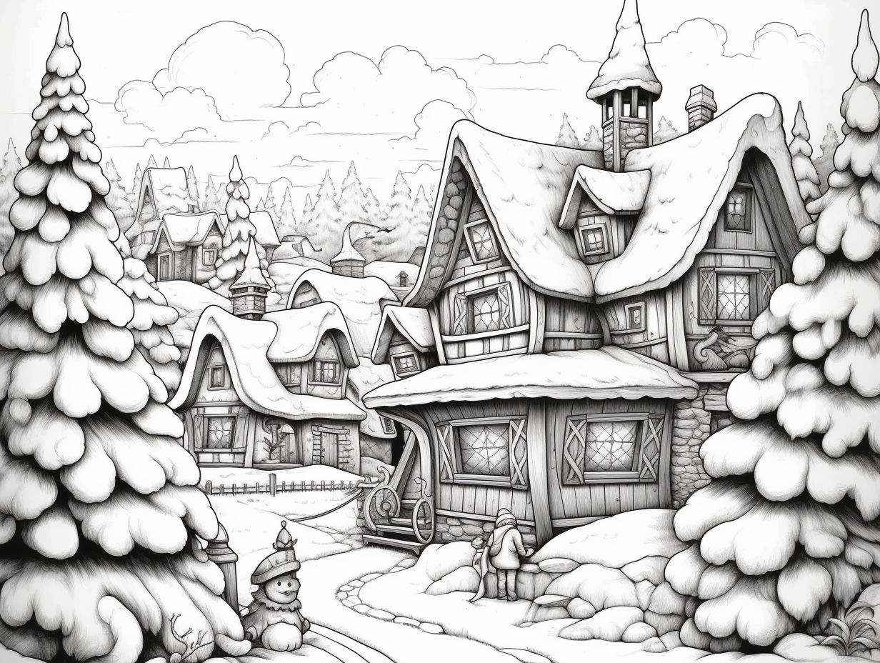 Festive Christmas Coloring - Coloring Page