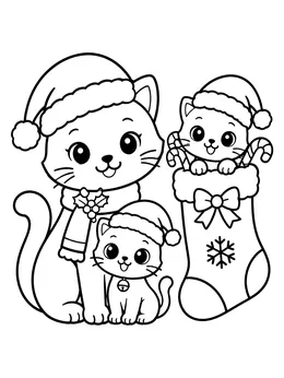Christmas Kitten Coloring Book cover page
