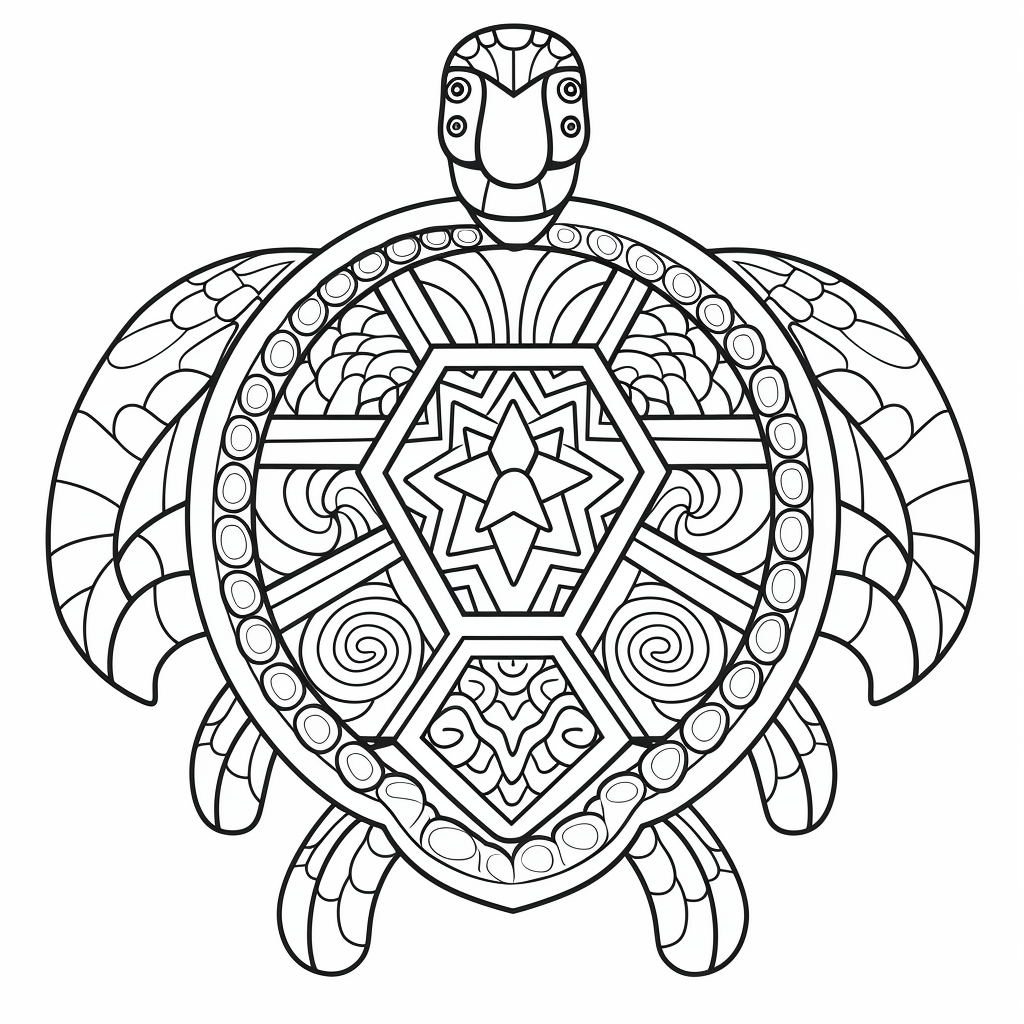 illustration of Festive Christmas turtle mandala