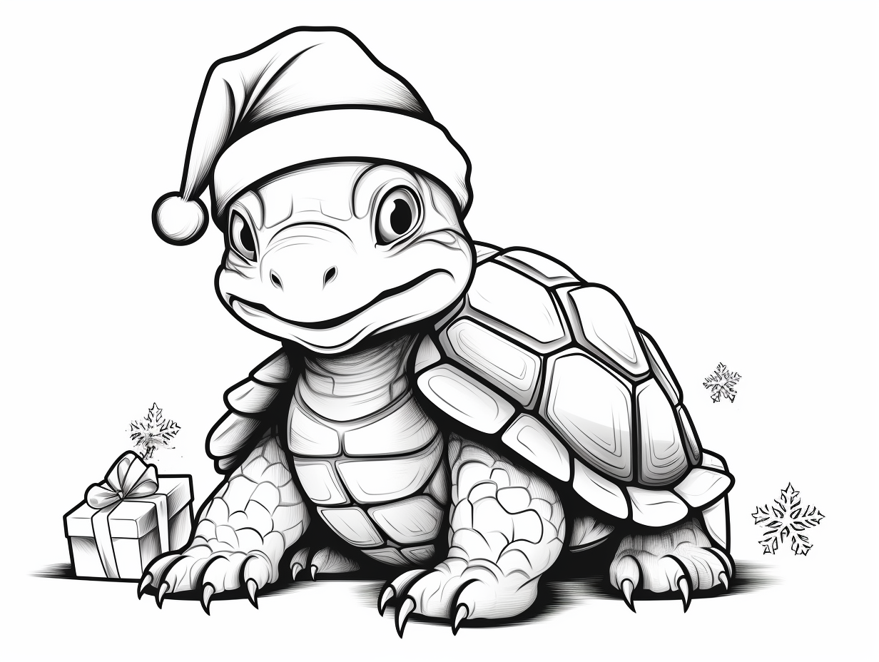 illustration of Festive Christmas turtle