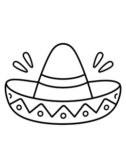 Free printable Festive Sombrero Hat coloring page