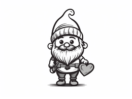 Free printable Festive Valentine's Day Gnome To Color coloring page