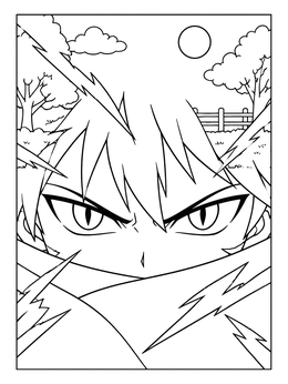 Free printable Fierce Anime Hero Eyes coloring page