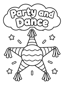 Free printable Party And Dance Star Piñata coloring page