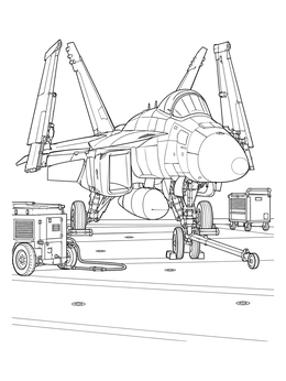 Free printable Fighter Jet On Flight Deck coloring page