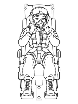 Free printable Fighter Pilot In Cockpit Seat coloring page