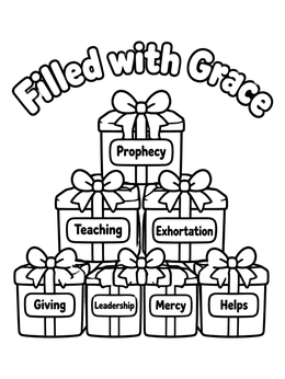 Free printable Filled With Grace Spiritual Gifts coloring page