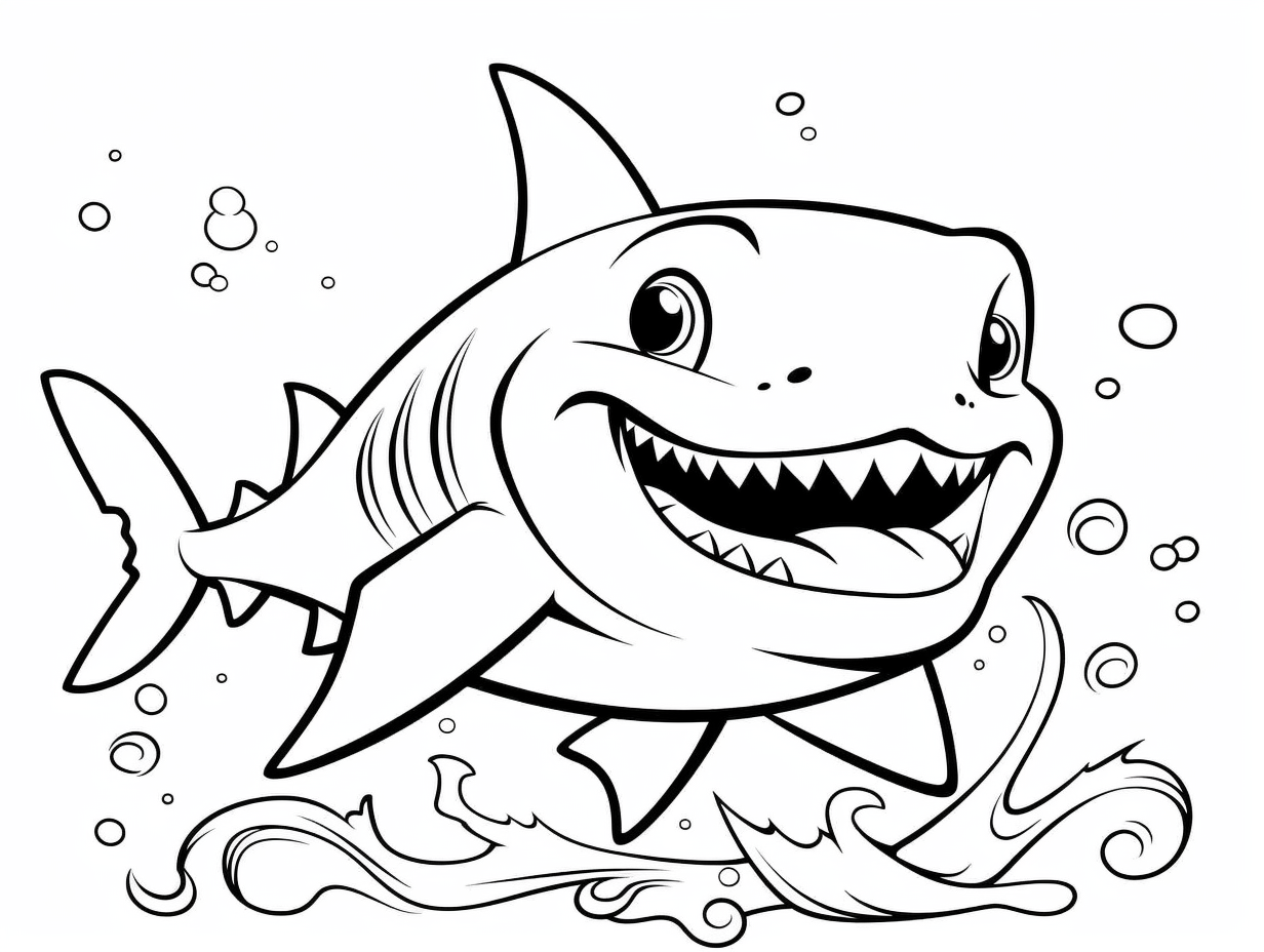 Fin Tastic Shark Coloring - Coloring Page