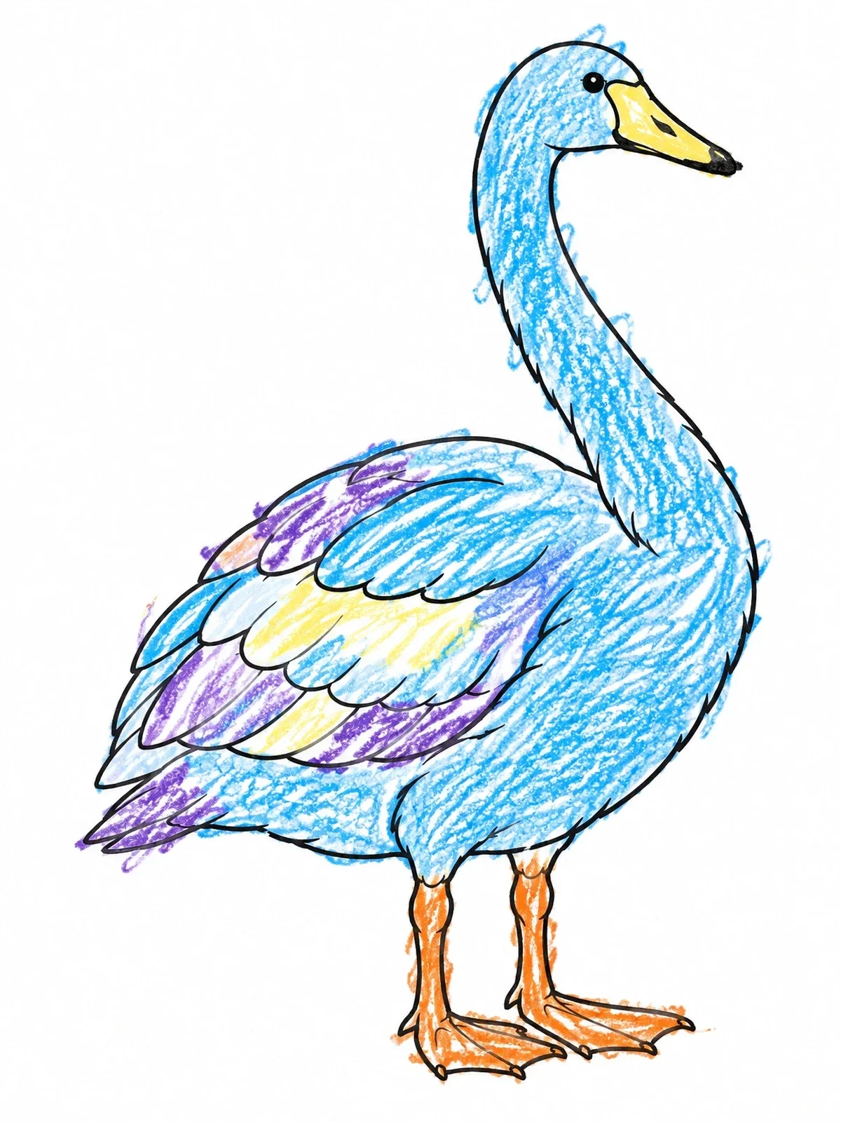 Colored example of the Graceful Finnish Whooper Swan coloring page