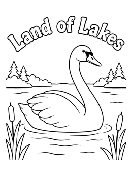 Free printable Graceful Swan In Land Of Lakes coloring page