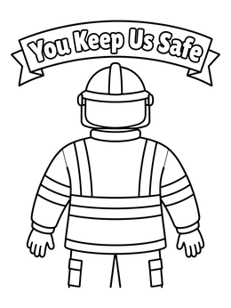 Free printable Brave Firefighter From Behind coloring page