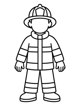 Free printable Firefighter Blank Face Template coloring page