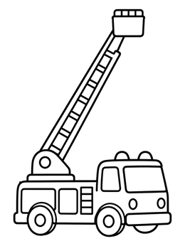 Free printable Simple Ladder Fire Truck coloring page