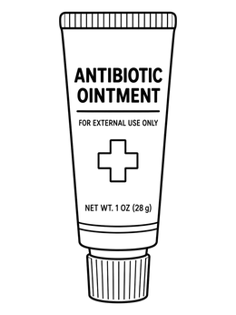 Free printable Antibiotic Ointment Tube Line Art coloring page