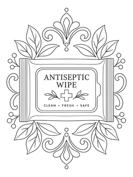 Free printable Decorative Antiseptic Wipe Packet coloring page