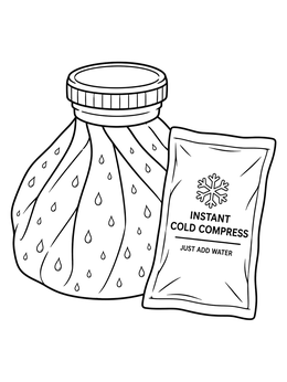 Free printable Ice Pack And Cold Compress coloring page