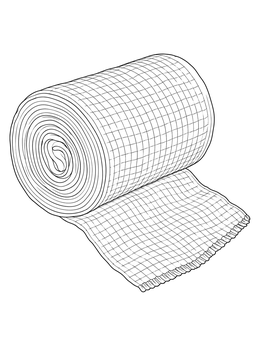 Free printable Rolled Medical Gauze Bandage coloring page