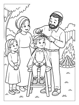 Free printable First Haircut At Lag Baomer coloring page