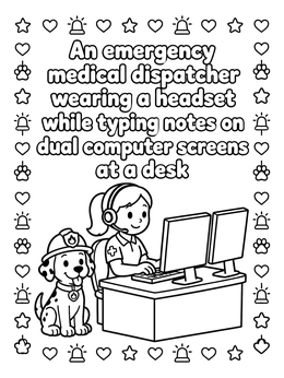 Free printable Emergency Dispatcher With Dalmatian Pup coloring page