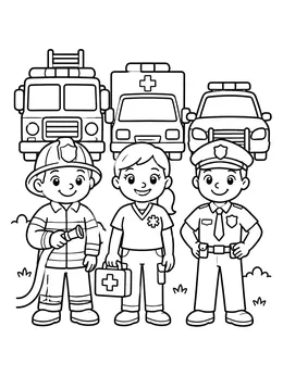 First responders coloring page