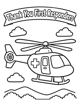 Free printable Rescue Helicopter In Flight coloring page