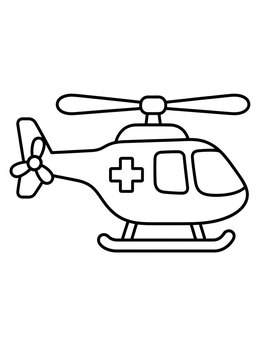 Free printable Rescue Helicopter For Young Kids coloring page