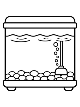 Free printable Empty Aquarium With Bubbler And Pebbles coloring page