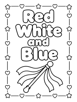 A parade baton with flowing ribbons on this simple flag day coloring page.