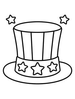 Free printable Patriotic Uncle Sam Hat With Stars coloring page