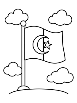 Free printable Flag Of Algeria Outdoors coloring page