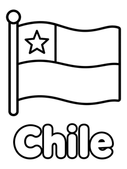 Free printable National Flag Of Chile With Name coloring page