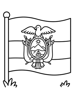 Free printable Flag Of Ecuador With Coat Of Arms coloring page