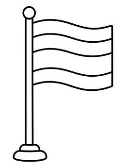 Free printable Flag Of Thailand On Pole coloring page