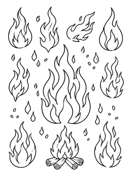 Free printable Flames And Campfire Flash Sheet coloring page