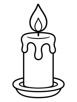 Free printable Simple Candle With Glowing Flame coloring page