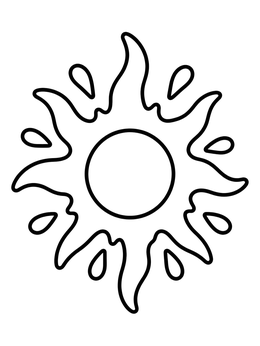 Free printable Flaring Sun In Space coloring page