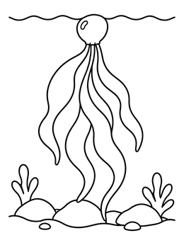 Free printable Floating Bull Kelp Under Water coloring page