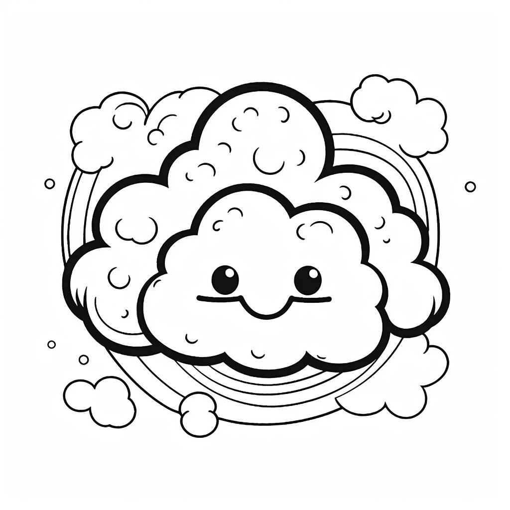 Floating Clouds Coloring Activity - Coloring Page